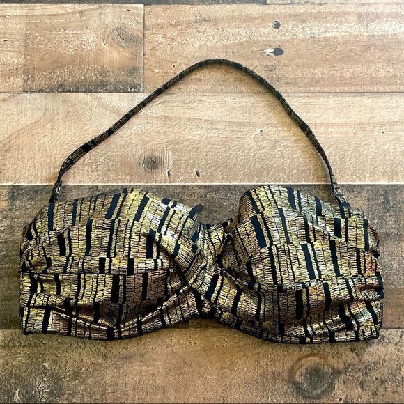 Victoria’s Secret Swim The Flirt Bandeau Bikini Top With Halter Strap Size 36D - Picture 2 of 6